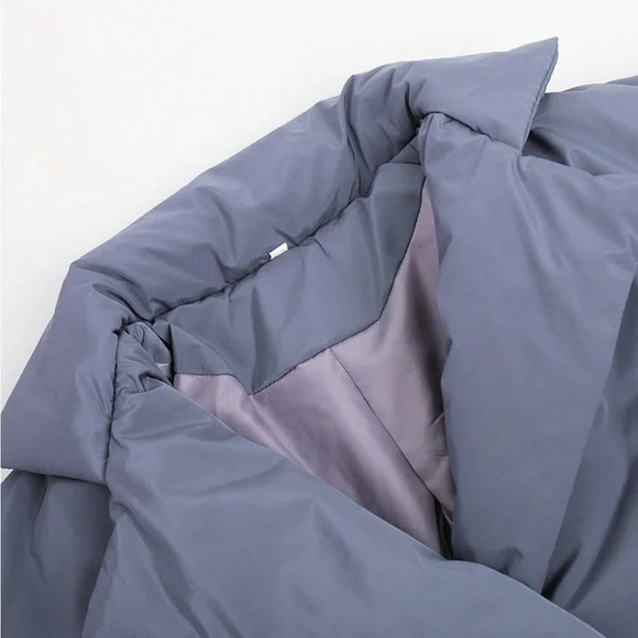 Classic Puffer Long Sleeve Winter Coat with Belt - Picture 7 of 12